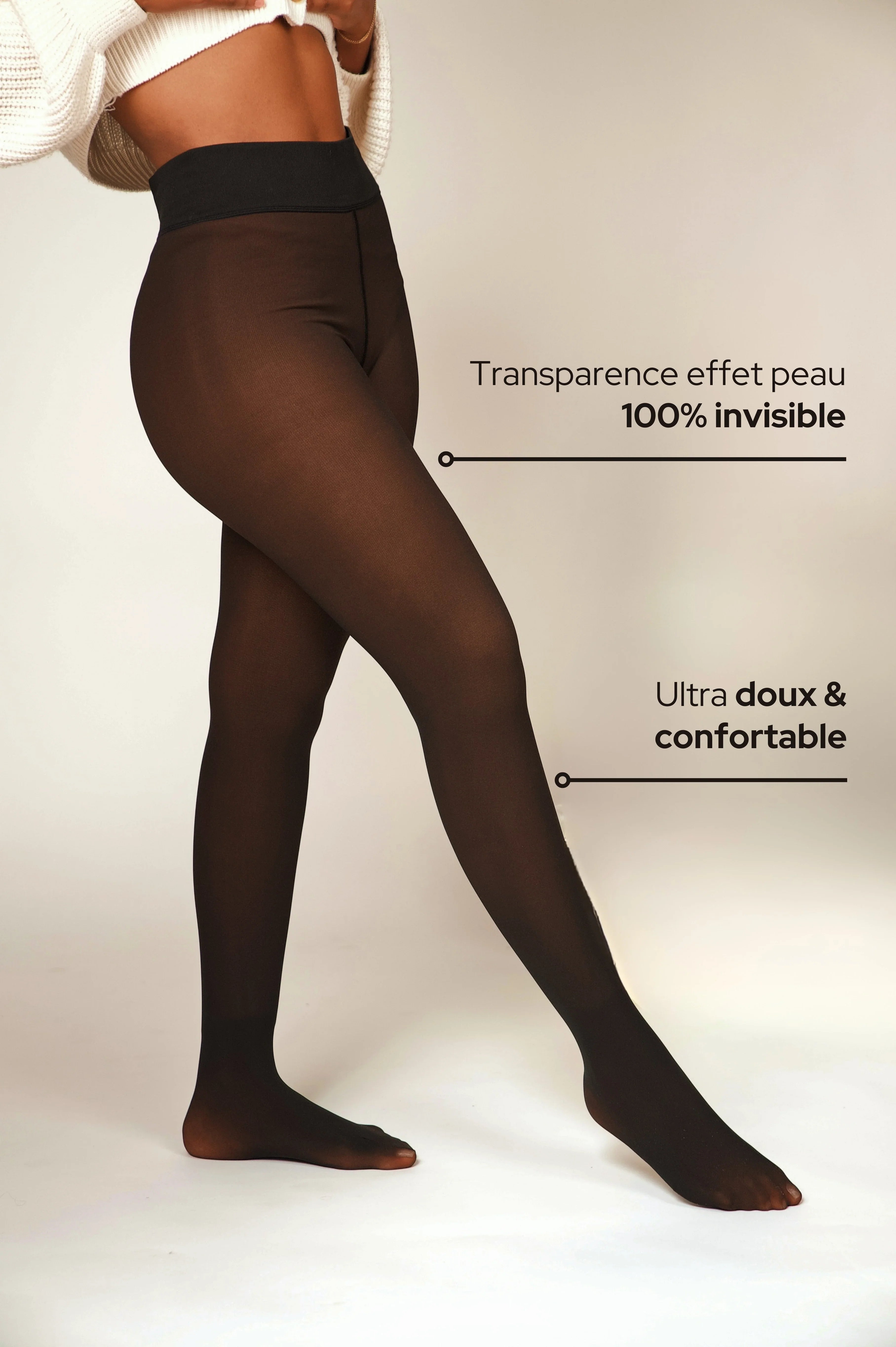 The Perfect Fleece lined tights - Brown