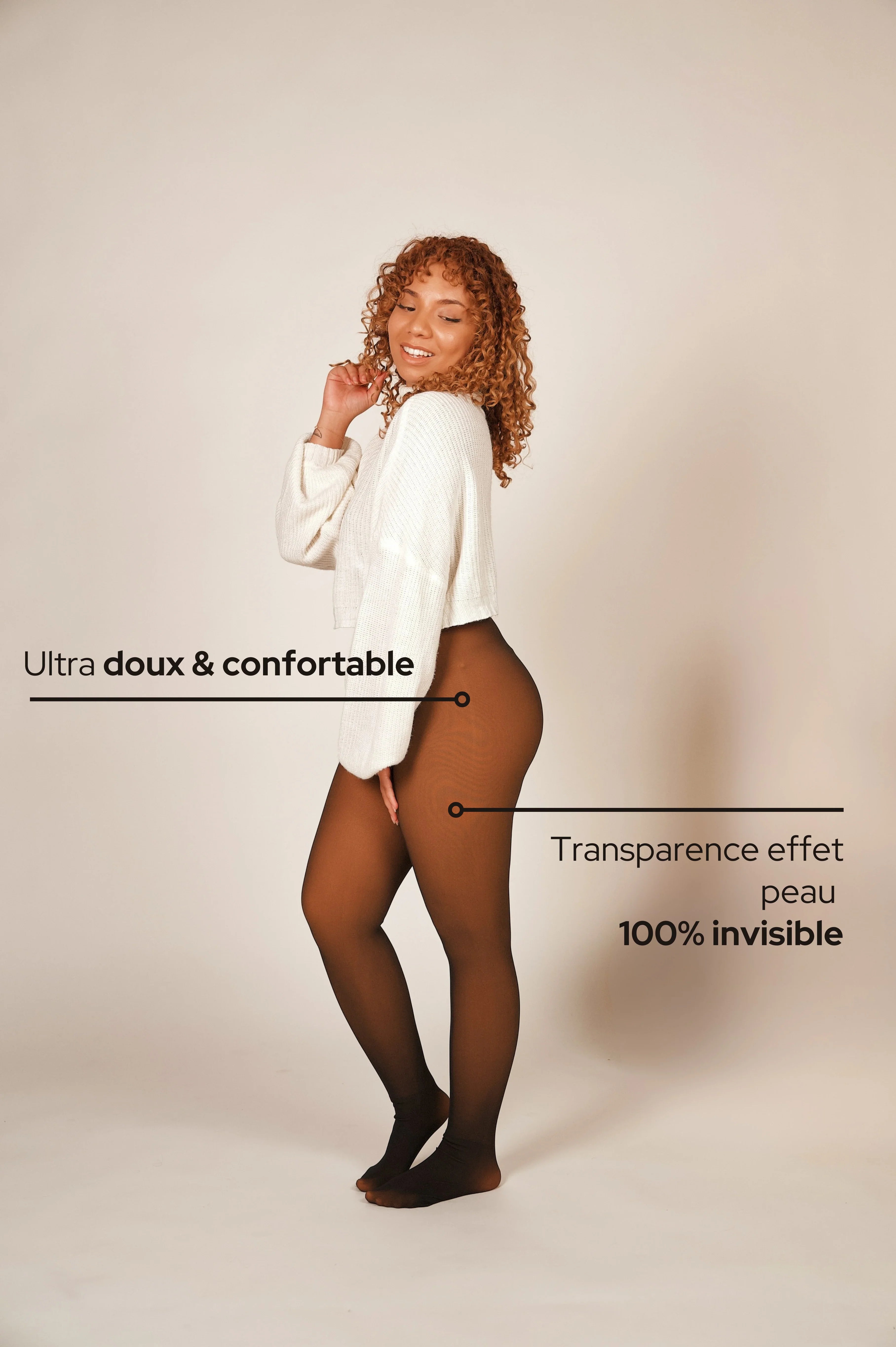 The Perfect Fleece lined tights - Caramel