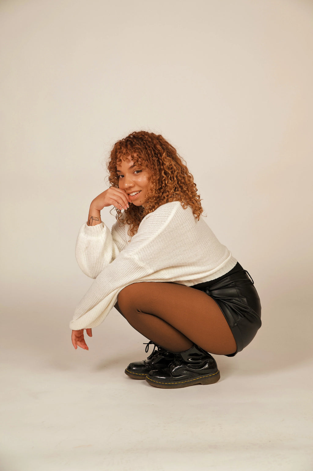 The Perfect Fleece lined tights - Caramel